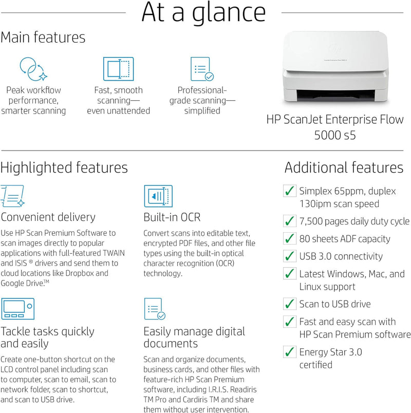 HP ScanJet Enterprise Flow 5000s5 (6FW09A)