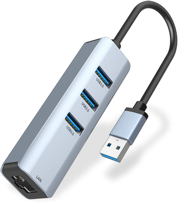 USB 3.0 Gigabit LAN + HUB 3.0 3Ports - Silver (IW-VH03)